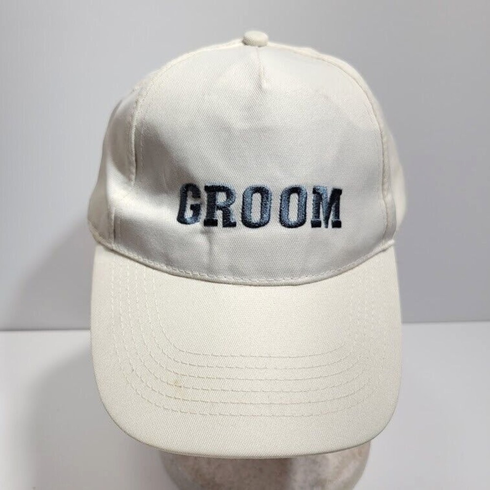 "Groom" Graphic Embroidered Adult Strapback Adjustable Hat Baseball Cap Wedding